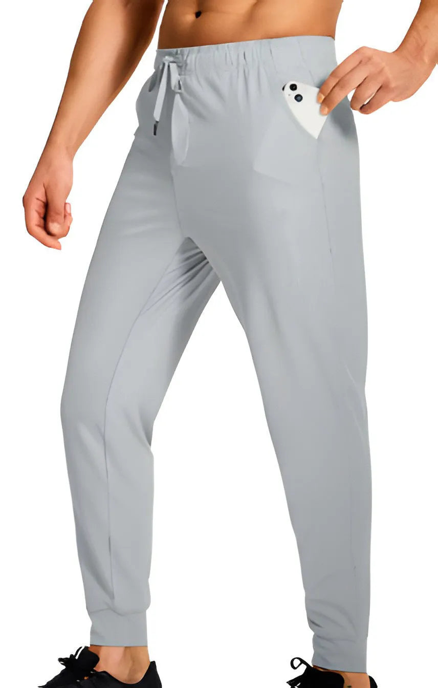 Men's loose casual trousers in solid colour with straight-leg fit, available in multiple size options