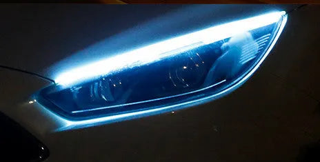 Car LED turn signal strip light with flowing animation pattern in silicone waterproof housing