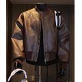 Men's extended 100cm black PU leather jacket with litchi grain texture in tight-fit design