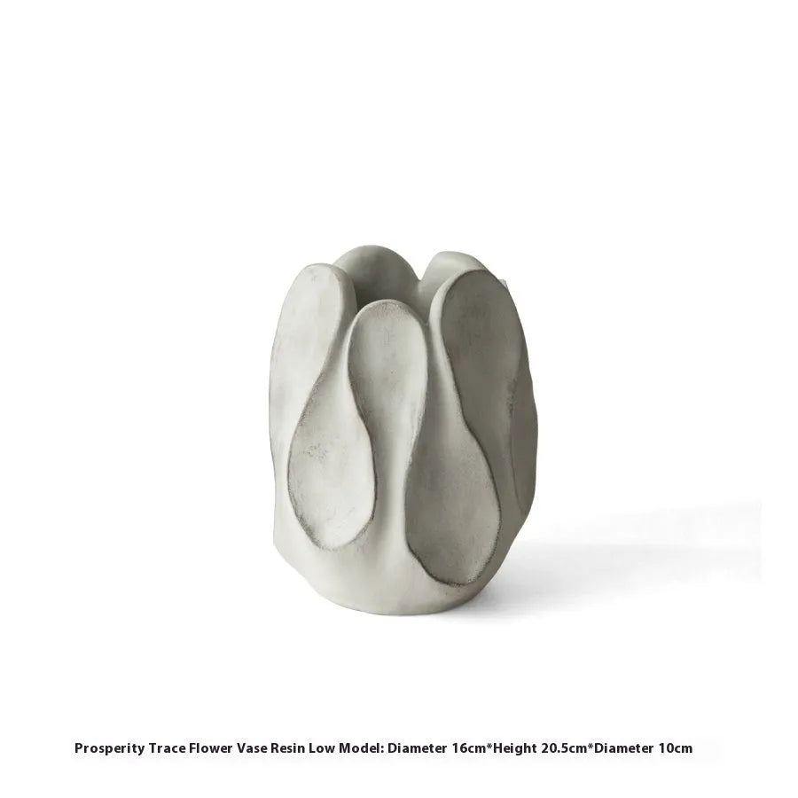 Ceramic irregular art vase for flower arrangements in low or high style magnesium clay construction