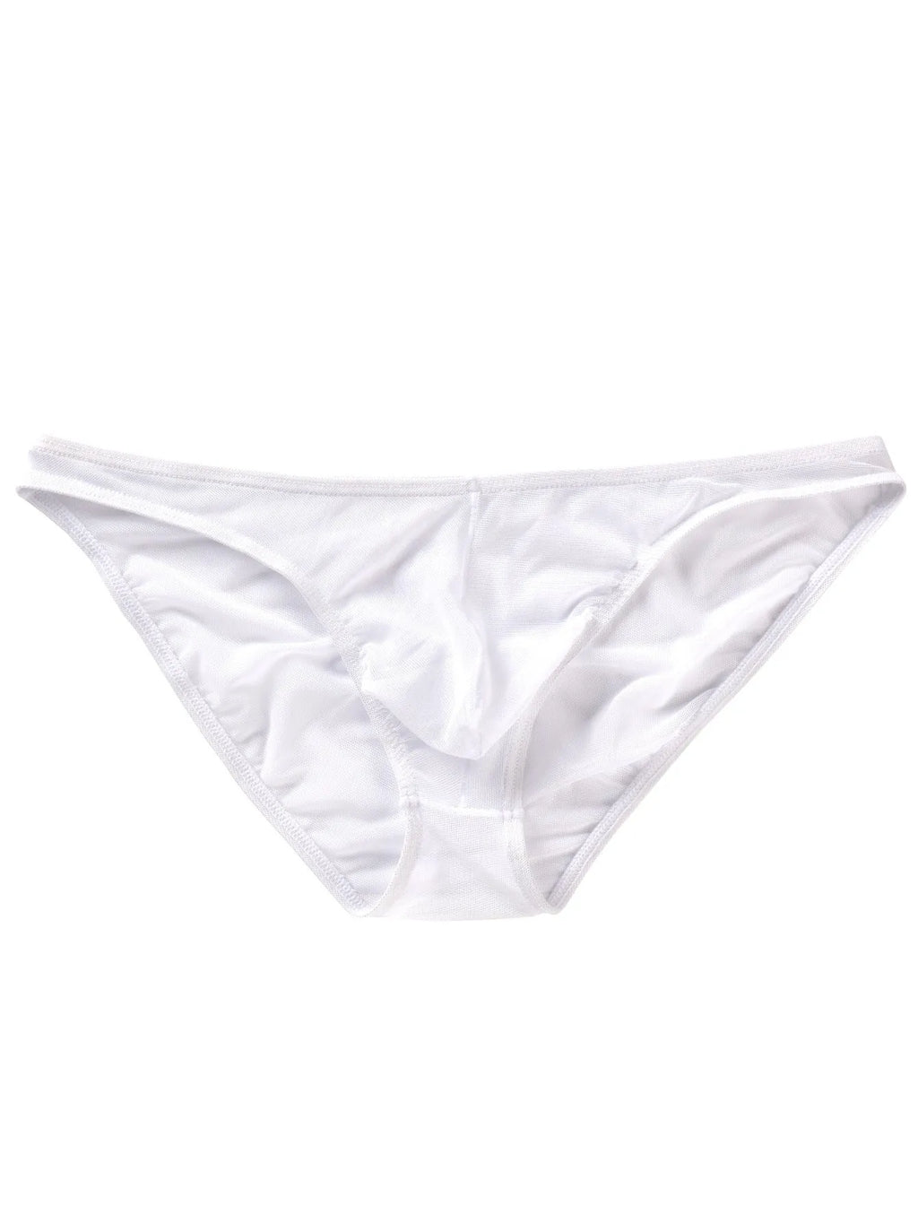 Men's black nylon triangle briefs with low waist design and quick-drying features