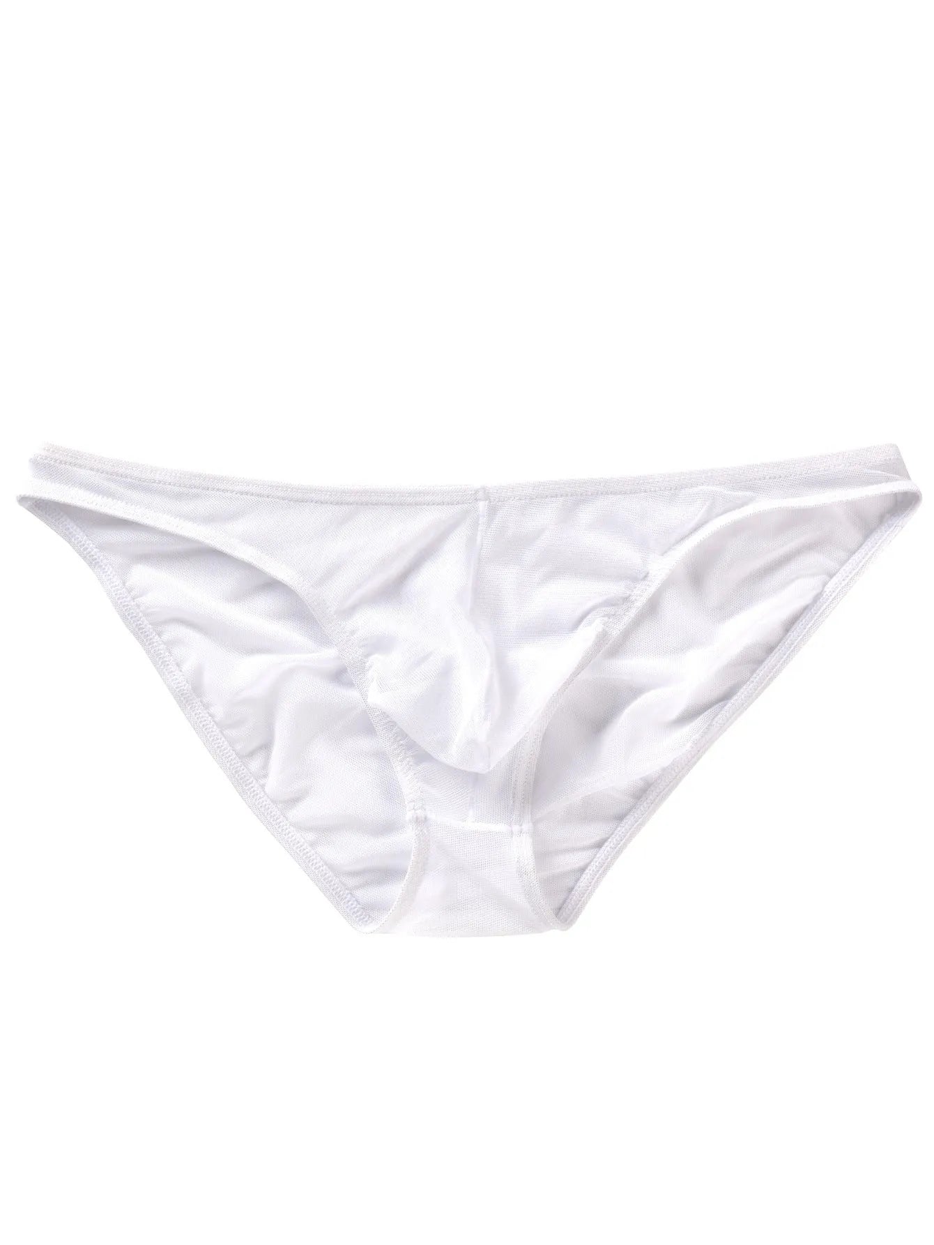 Men's black nylon triangle briefs with low waist design and quick-drying features