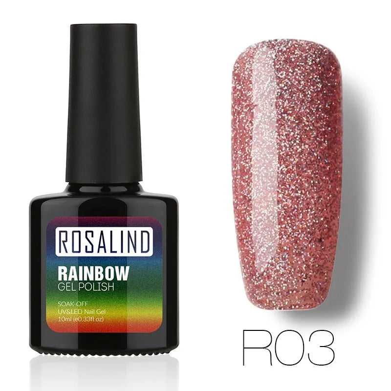 ROSALIND phototherapy gel nail polish bottle in RBR shade, glossy finish for UV/LED curing