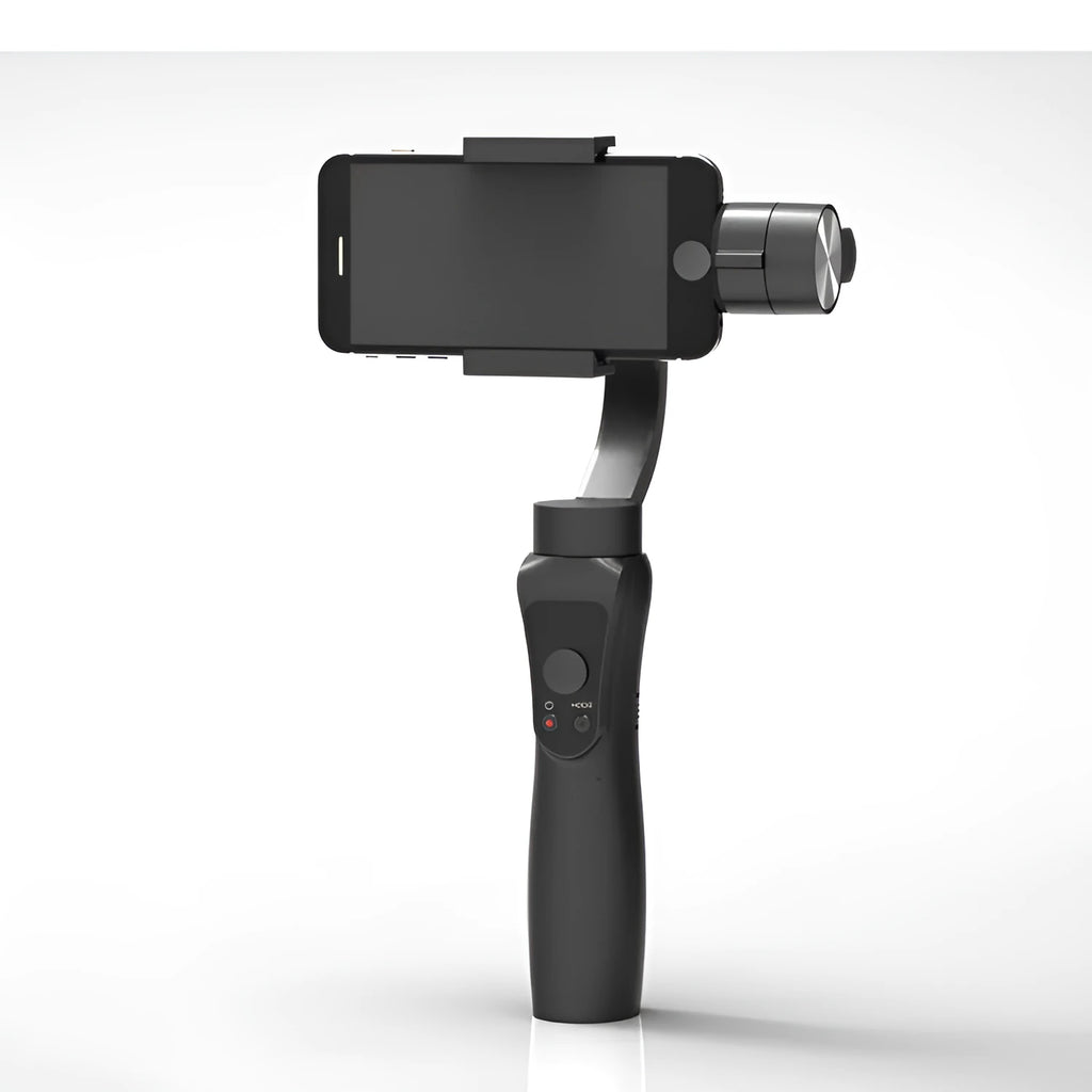 Black 3-axis handheld mobile phone gimbal stabilizer for smartphones up to 6.5 inches