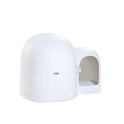 Fully enclosed oversized cat litter box in choice of Aurora White, Milk Tea, or Moss Green colours.