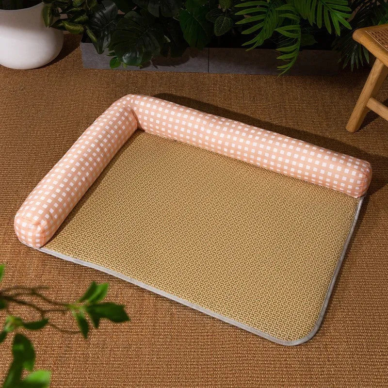 Non-stick Oxford cloth pet ice pad in perfume lemon colour for cats and dogs
