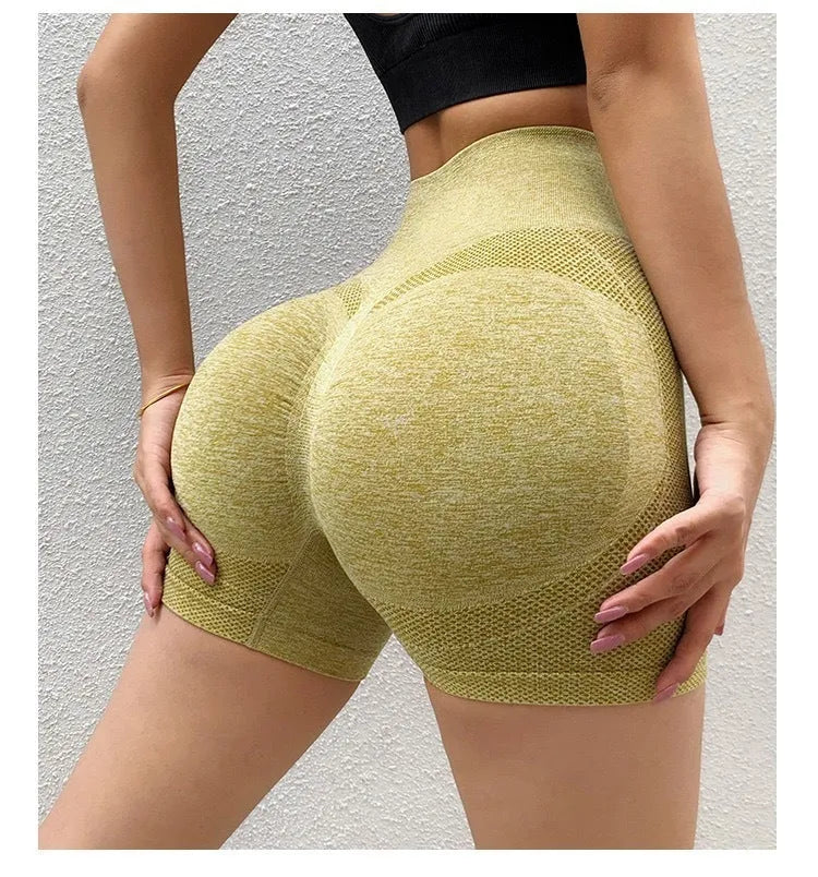 Women's high-waist fitness shorts in quick-dry nylon fabric for exercise