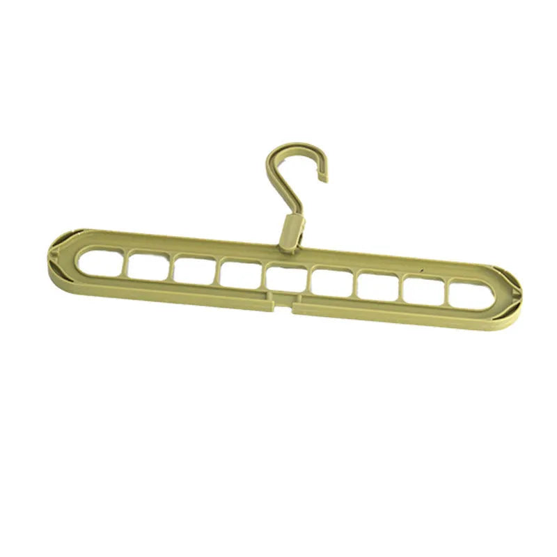 Plastic nine-hole folding pant hanger in multiple colours for dormitory wardrobe organisation