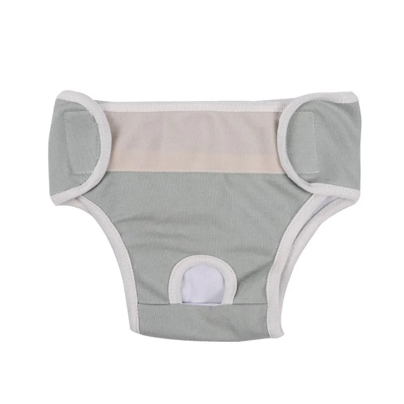 Light blue dog physical safety pants made from breathable pure cotton with elasticated waist