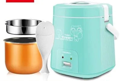 Miniature round automatic rice cooker with 2L capacity and steaming function for one to two persons