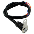 Black stainless steel motorcycle switch with metal button and light ring for double-flash control
