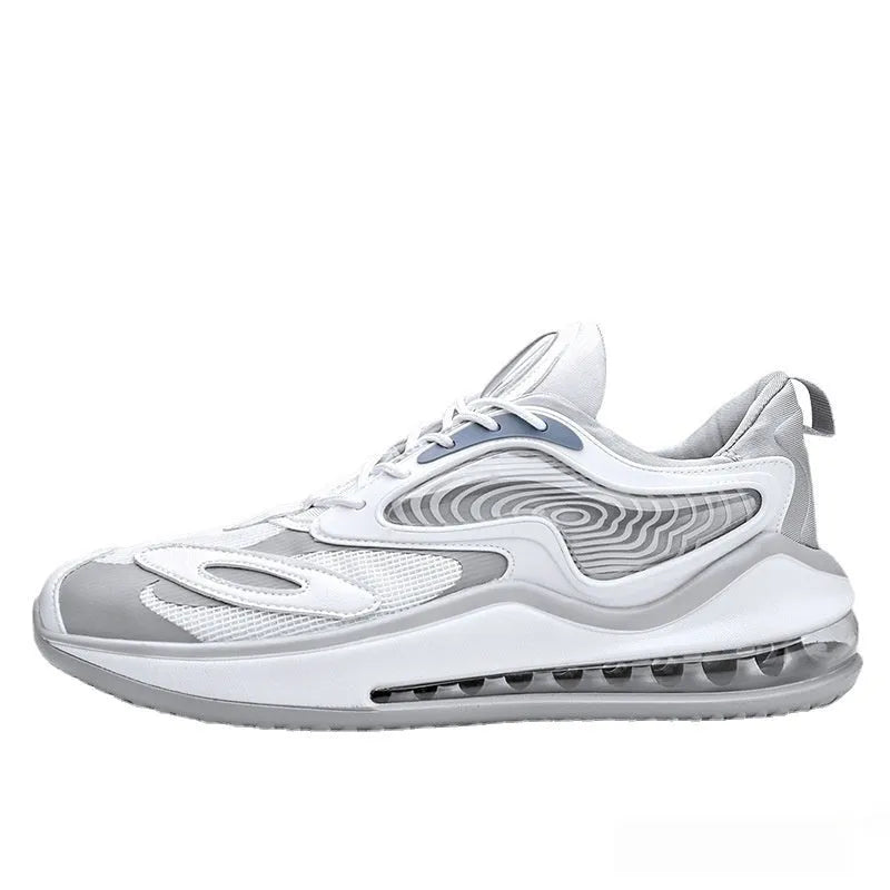 Men's Space Black casual summer shoes with air cushion technology and rubber sole
