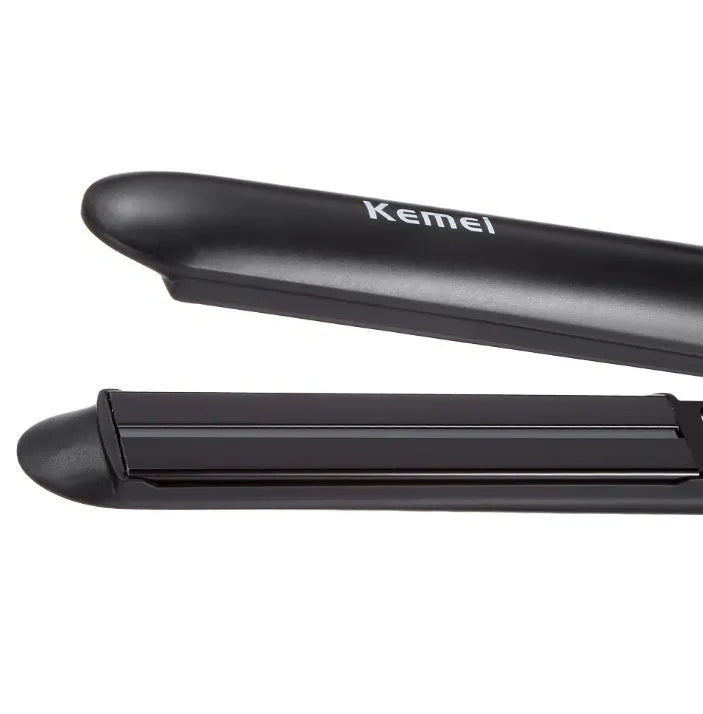 Black ceramic tourmaline negative ion hair straightener curler with LED display and 31cm plate