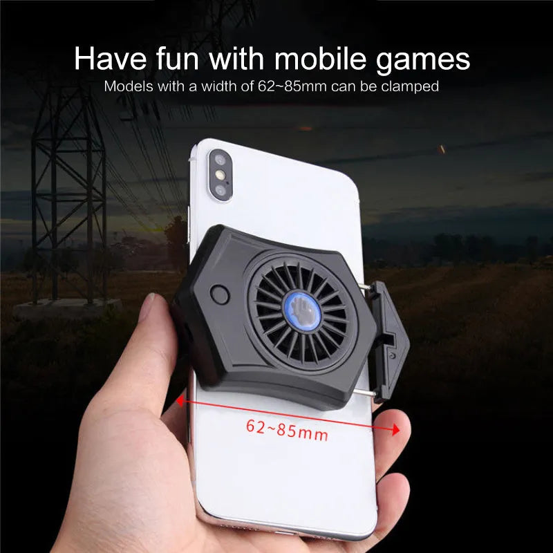 Black and white USB mobile phone cooling radiator for gaming smartphones