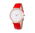 Quartz watch with 35.5mm square alloy case and PU leather strap in various colour options