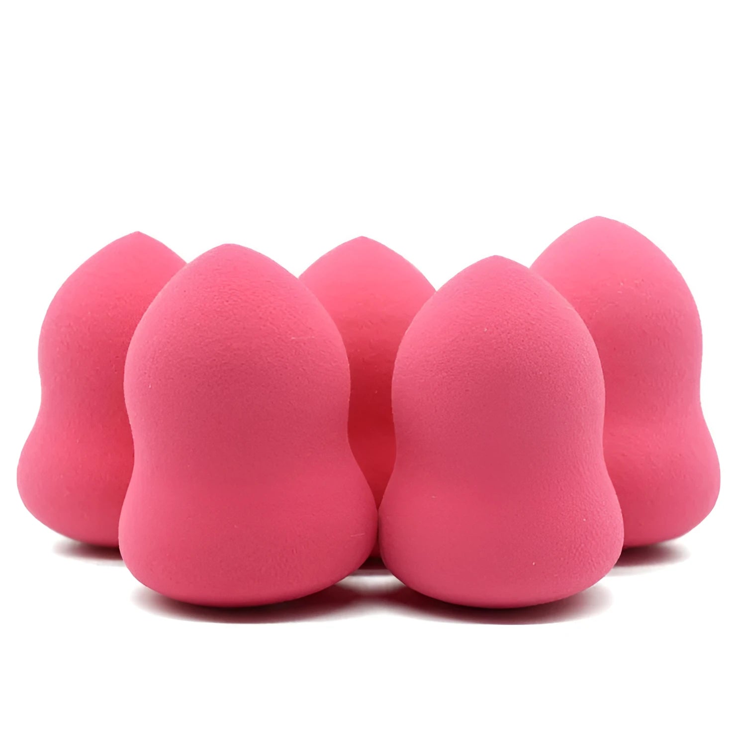 Pink hydrophilic non-latex makeup foundation sponge measuring 4 by 4 by 5.6 centimetres