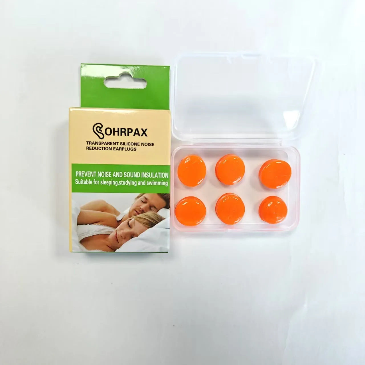 Pack of soundproof silicone earplugs for sleep anti-noise ladies comfort fit reusable swimming wading