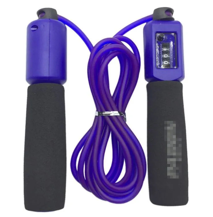 Fitness skipping rope with 3m length and sponge handles in black blue green or red