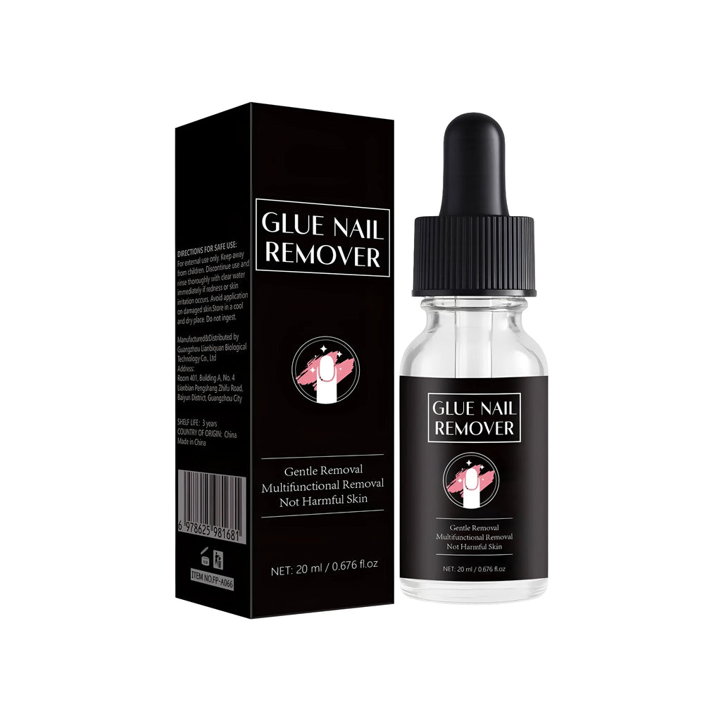 20ml bottle of FP-A066 style nail glue remover liquid on a plain background.