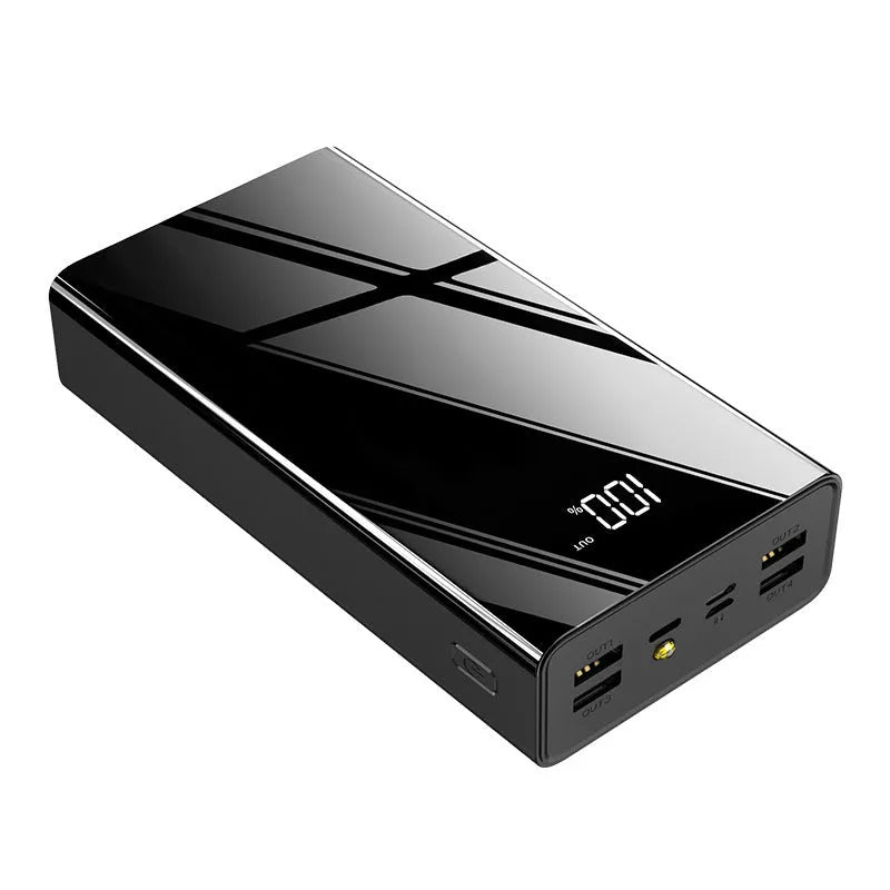 Large 40000mAh power bank with LCD display in black or Chinese red colour