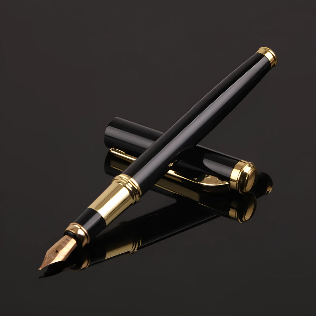 Metal ballpoint pen with 0.5mm Yijin nib in black and red colour options
