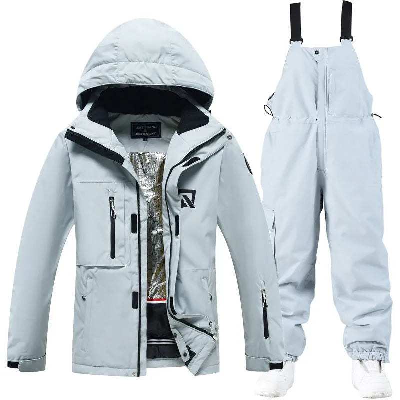 Unisex winter ski suit set with jacket and trousers for snow sports
