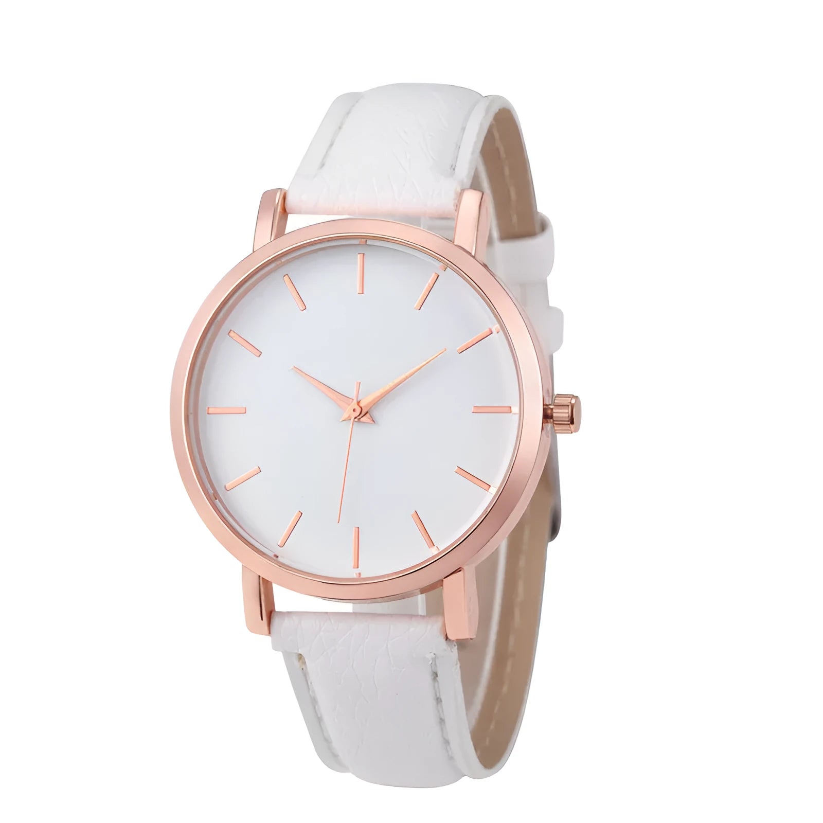 Quartz watch with 35.5mm square alloy case and PU leather strap in various colour options