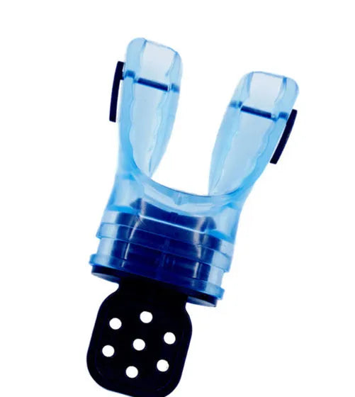 Edible silicone diving mouthpiece measuring 110mm in various solid and transparent colours.