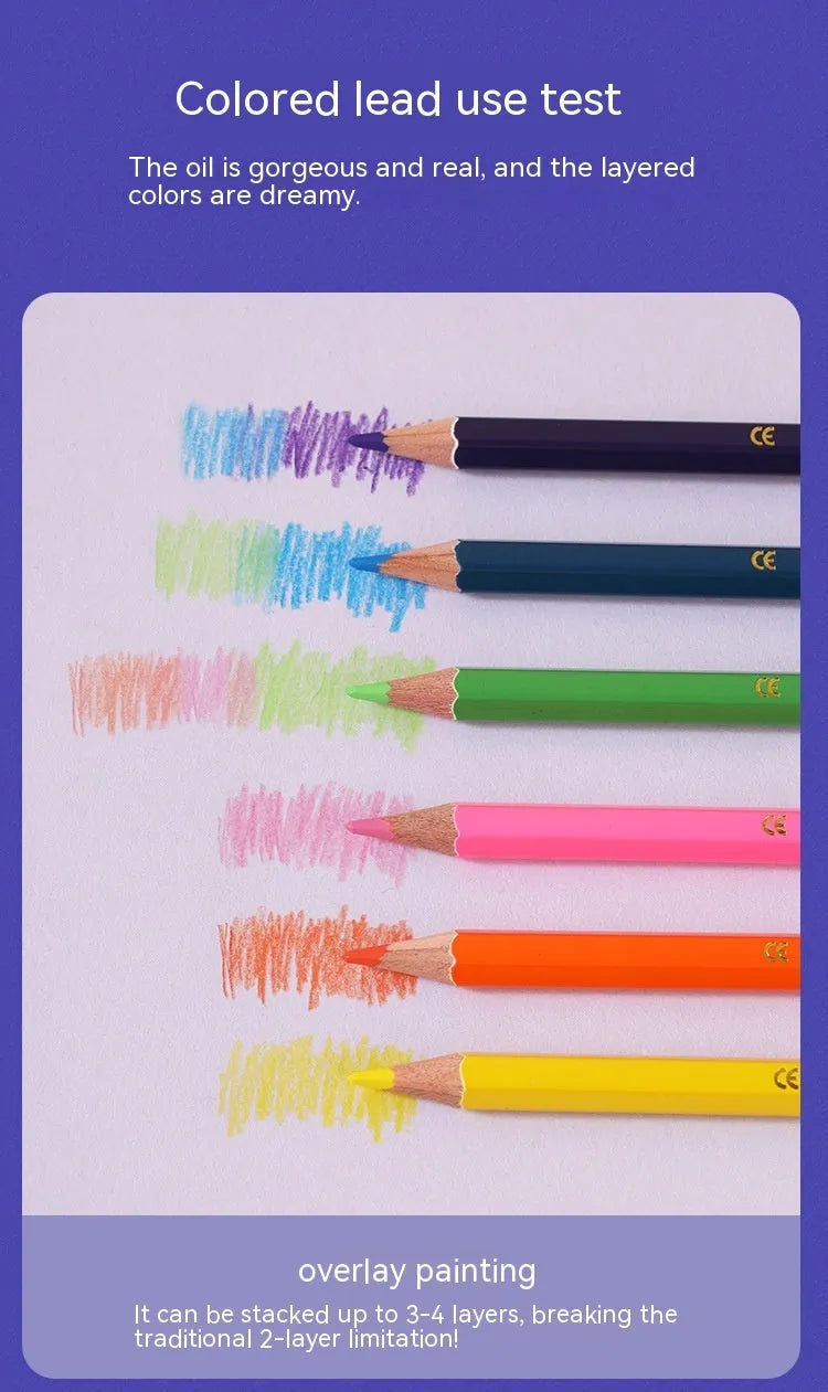 Wooden colour pencil set with double-headed design showing two colours on each pencil