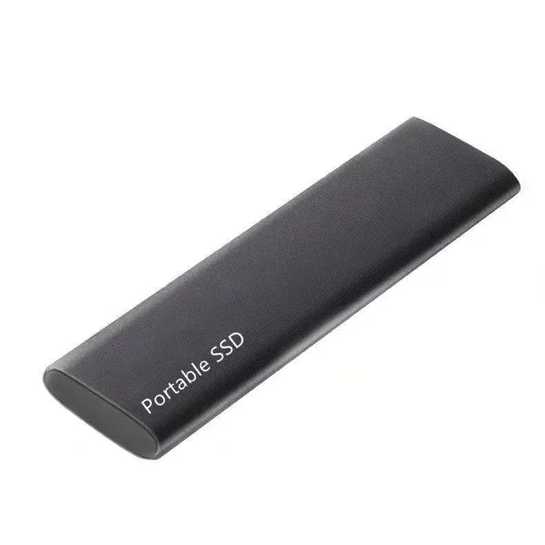 Ultra-thin metal external SSD portable hard drive in red, showing slim profile.
