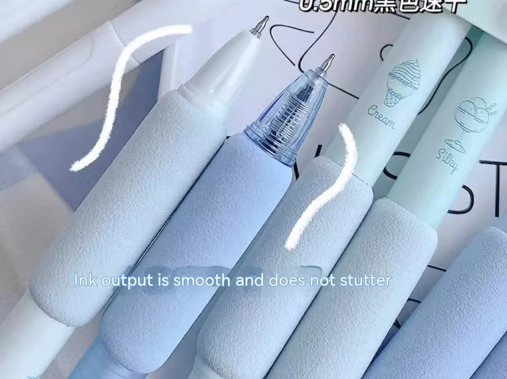 Office ice cream sponge press pen with double-headed fluorescent tips for student calligraphy practice