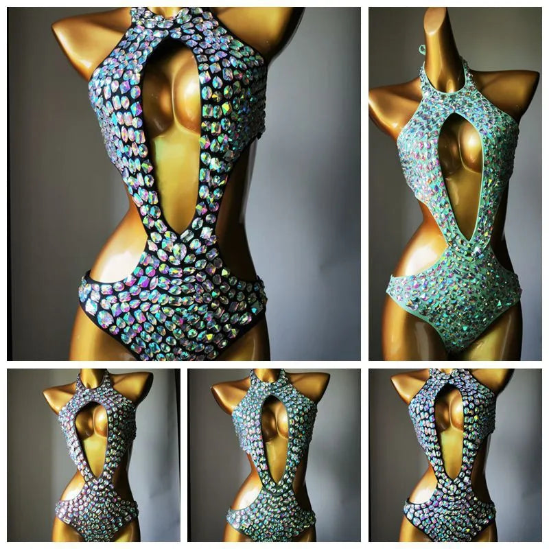 Women's one-piece swimsuit with mesh diamond pattern in nylon fabric