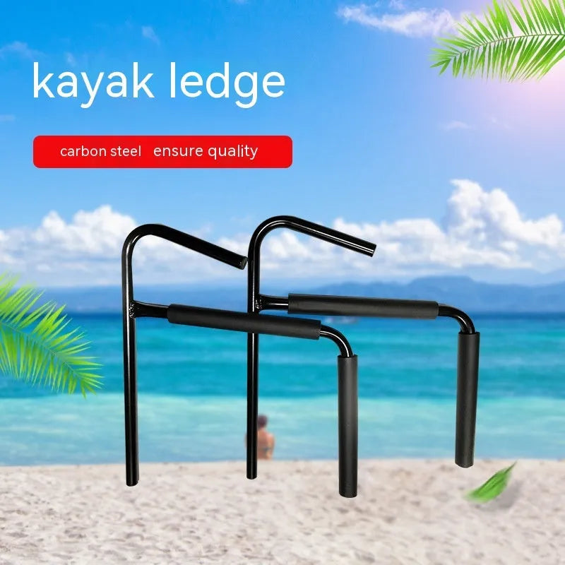 Carbon steel kayak wall hanger rack for surfboard and kayak storage, dimensions 43cm wide.