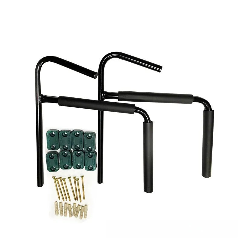 Carbon steel kayak wall hanger rack for surfboard and kayak storage, dimensions 43cm wide.