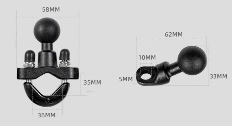 Aluminium alloy motorcycle phone bracket with eight claws and shock-absorbing mirror seat option