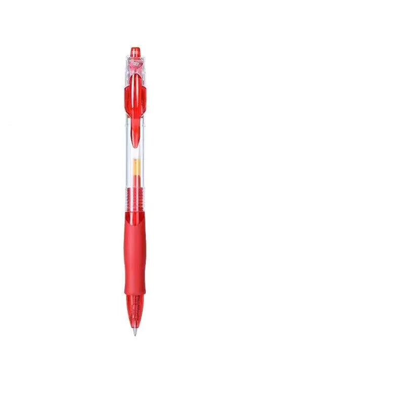 0.5mm gel pen in black, blue and red ink colour options with plastic construction