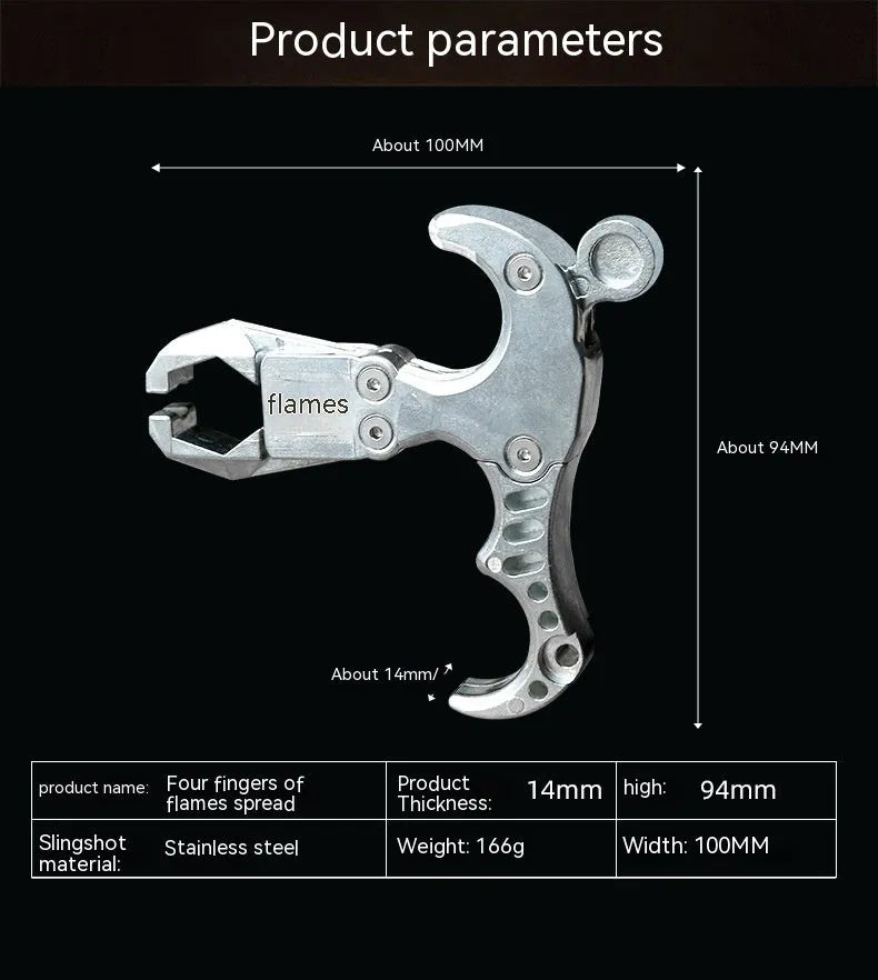Zinc alloy release aid with two-axis harpoon clip for archery and fishing equipment
