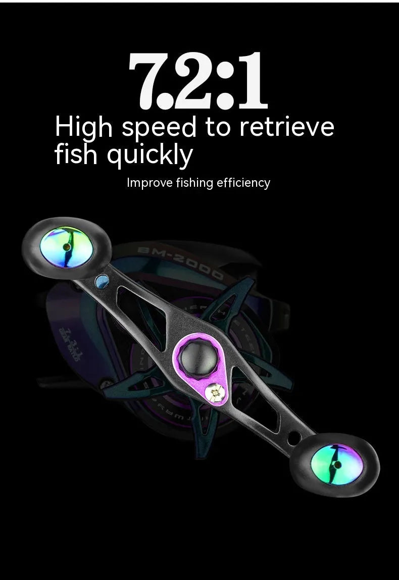 BM2000 model spinning fishing reel with a water drop shaped spool.