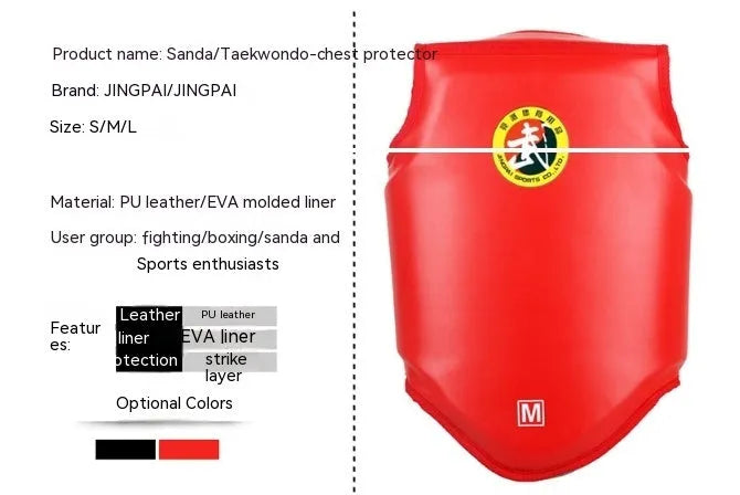 PU leather boxing helmet in red, blue, or black colours with S, M, L sizing options