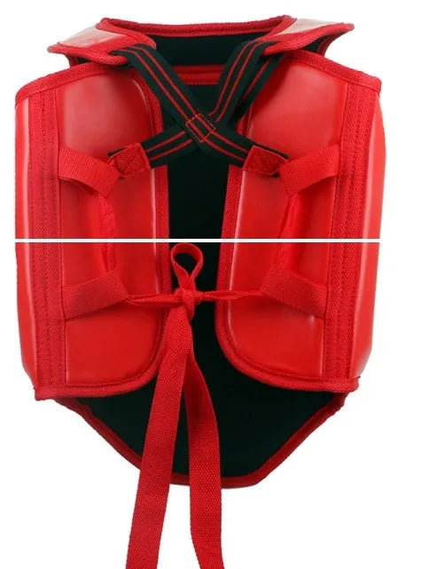 PU leather boxing helmet in red, blue, or black colours with S, M, L sizing options