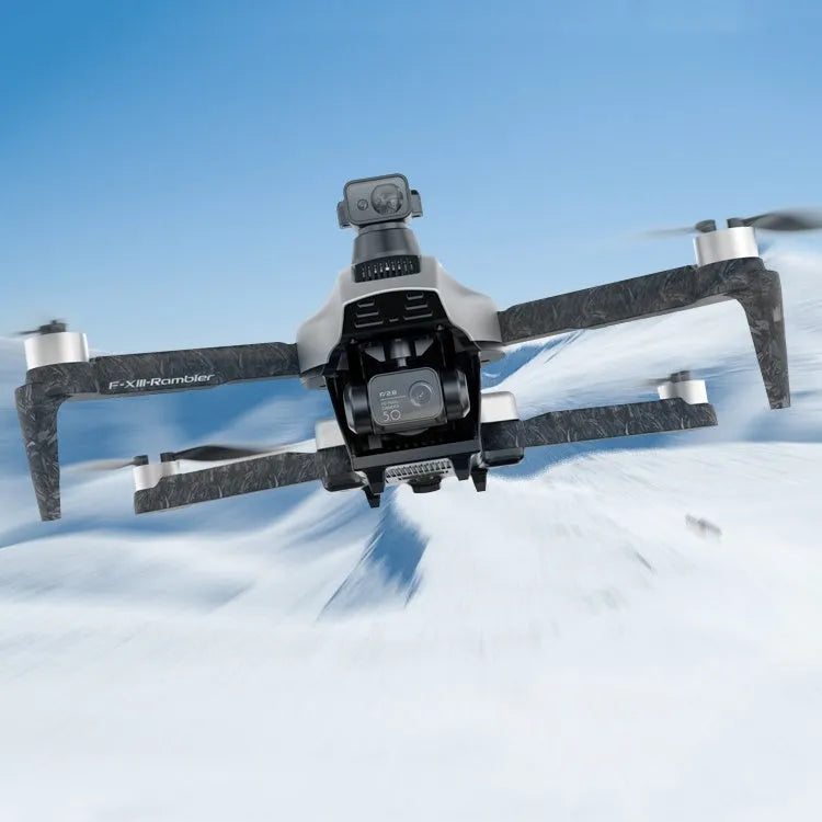 White brushless folding quadcopter drone with 4K camera and obstacle avoidance sensors