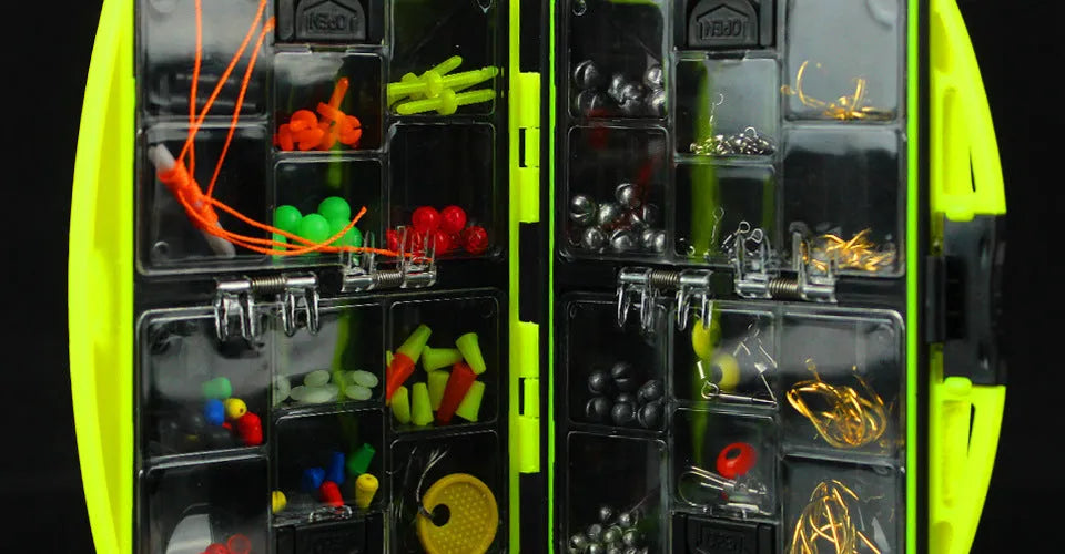 Upgraded rock fishing accessory box containing 184 pieces of tackle across 24 types for sea fishing.