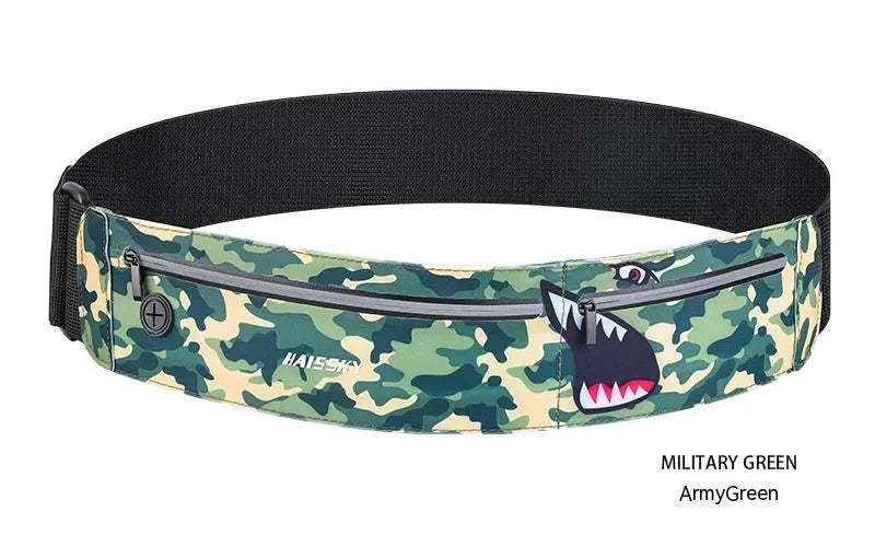 8-inch waterproof waist bag in chinlon Lycra for outdoor sports with anti-theft features