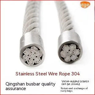 Coiled 304 stainless steel anti-theft wire rope with 7x7 or 7x19 strand structure for security netting