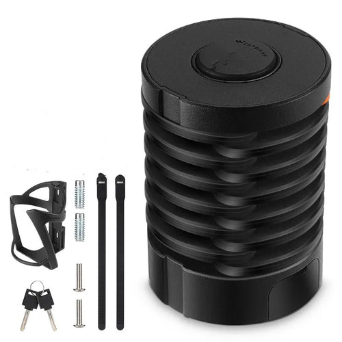 Portable bicycle folding lock in black orange colour with zinc alloy construction for bike security