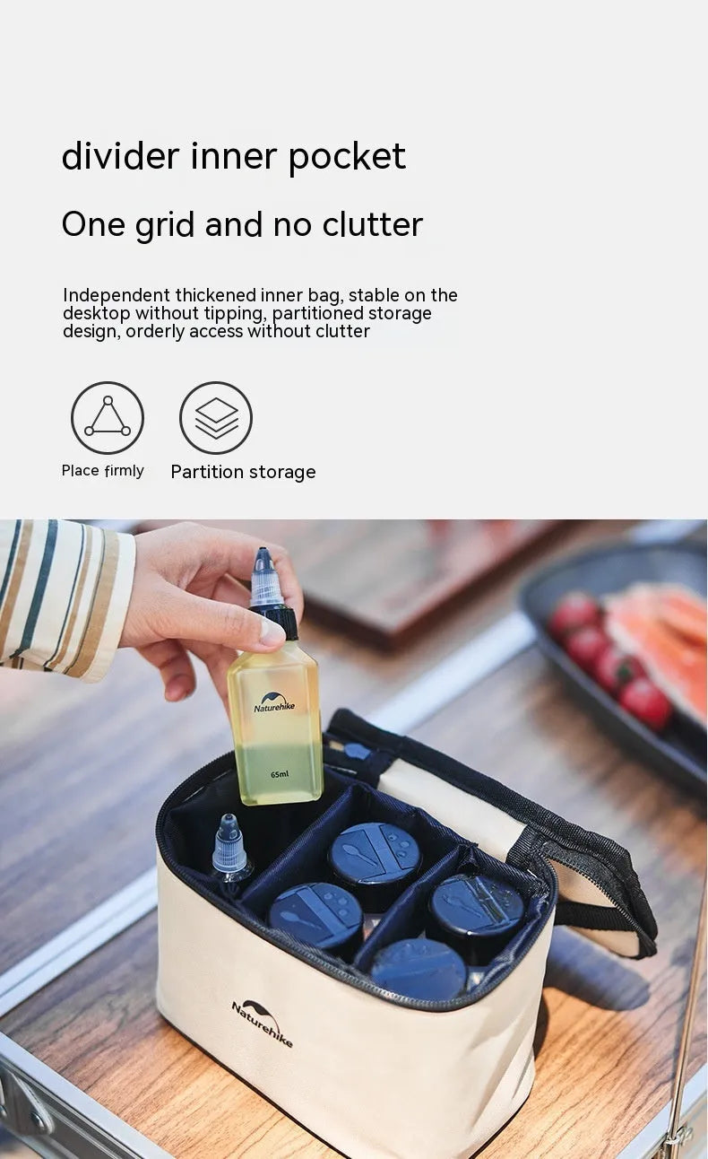 Naturehike portable six-piece PP plastic seasoning bottle set for outdoor camping and picnics