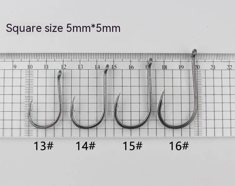 Bulk pack of barbed crooked mouth fishing hooks in alloy carbon steel for rock and sea fishing
