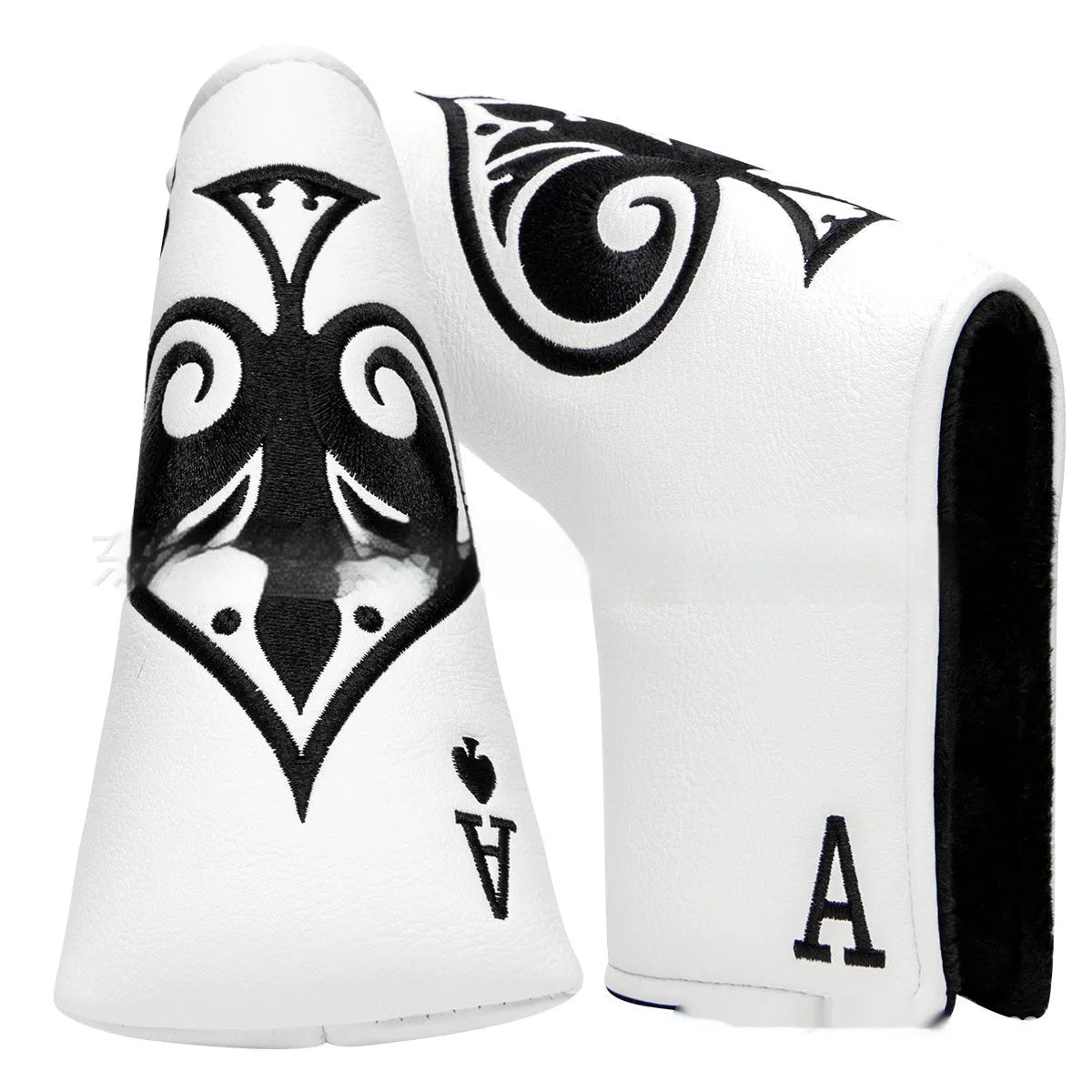 A PU golf putter sleeve shown in one of three available colours, designed to cover and protect a putter head.