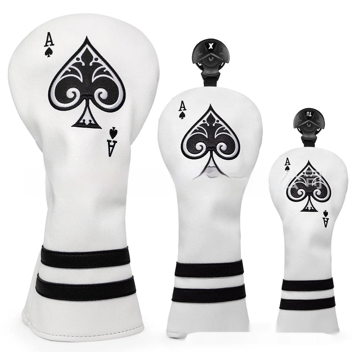 A PU golf putter sleeve shown in one of three available colours, designed to cover and protect a putter head.