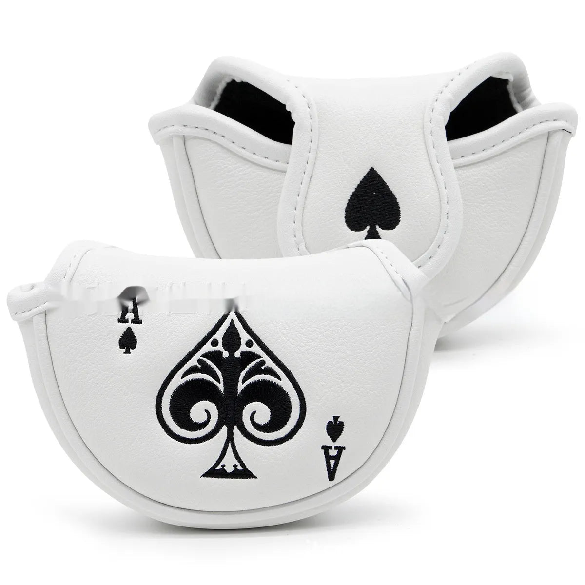 A PU golf putter sleeve shown in one of three available colours, designed to cover and protect a putter head.